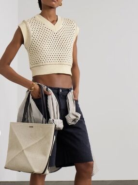 Guest in Residence Mesh Cropped Vest- Cream
